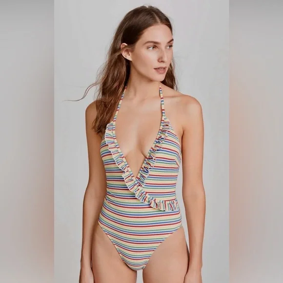 Solids and Striped- Nadine- swimsuit Sz-Lg Multicolored- New w/tags & liner - Picture 11 of 12